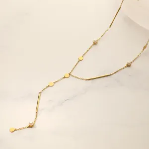 Gold-Filled Short Pearl Layering Lariette Necklace